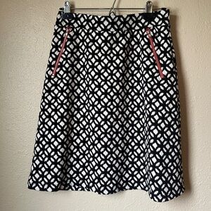 Le Lis Black and White Patterned Skirt - Made in USA - Size Medium